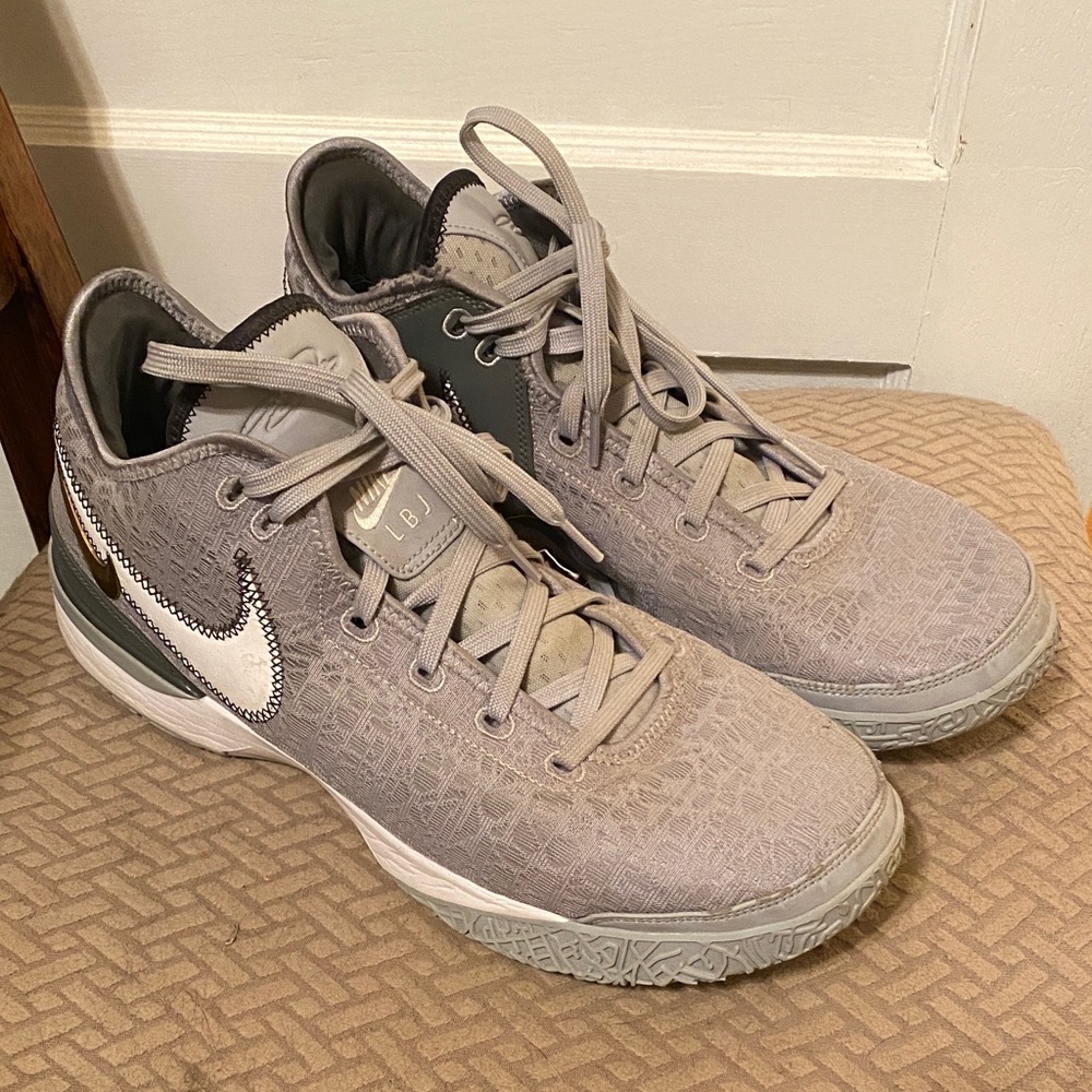 Nike Light Gray and White Athletic Shoes